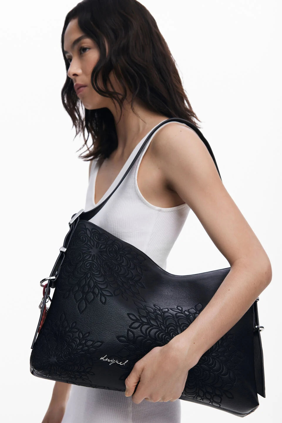 Desigual - Medium Embroidered Faux Leather Bag