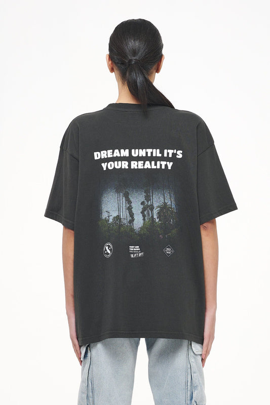 Jay Oversized Tee Vintage Washed Iron Grey