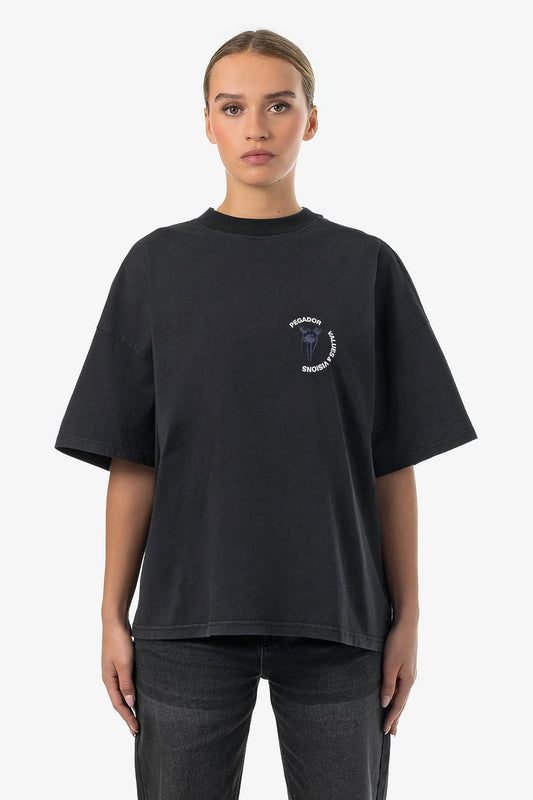 Roya Heavy Oversized Tee Vintage Black