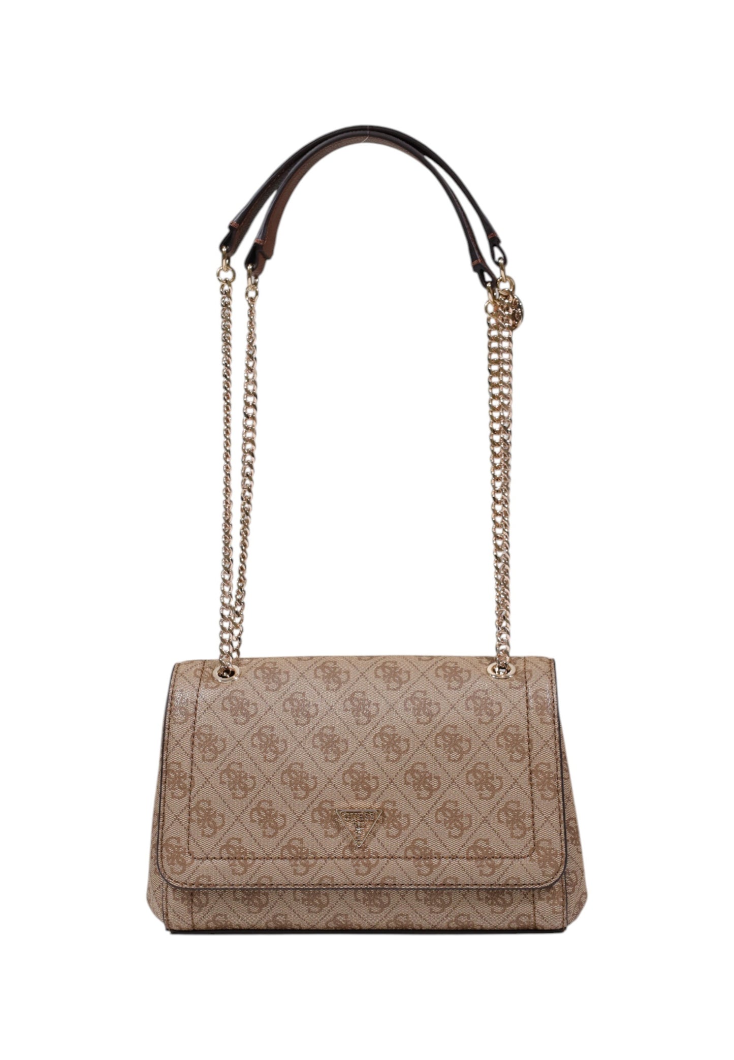 Guess - Noelle Beige Monogram Shoulder Bag