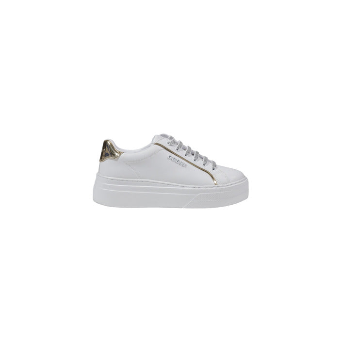 Guess - White & Gold Platform Sneakers Women