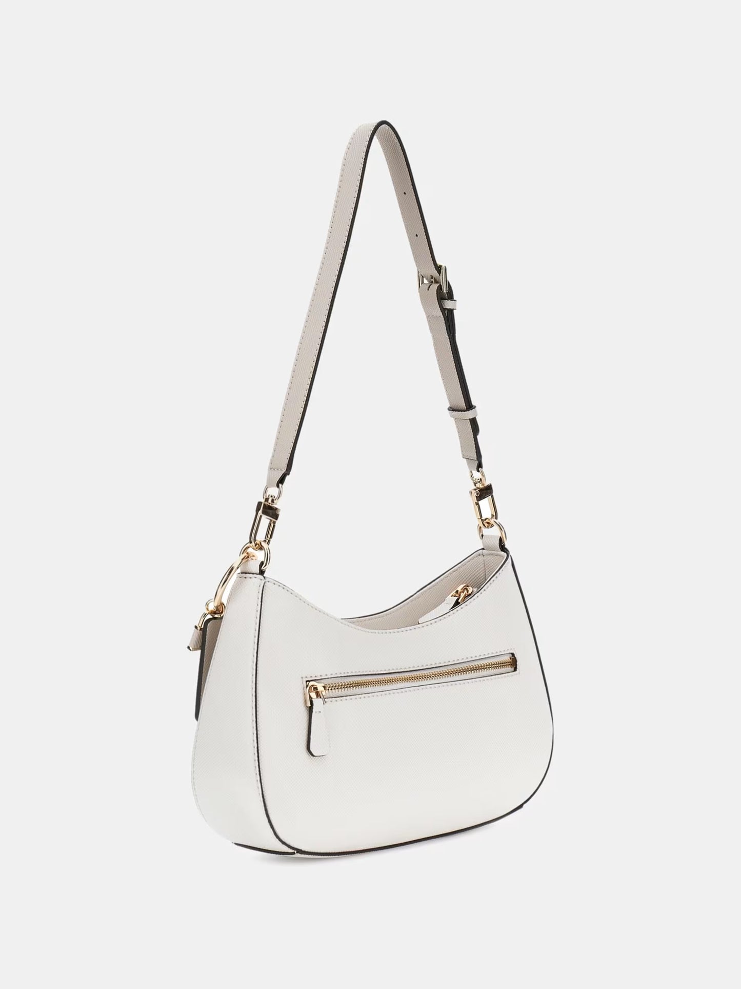 Guess - Noelle Saffiano White Shoulder Bag
