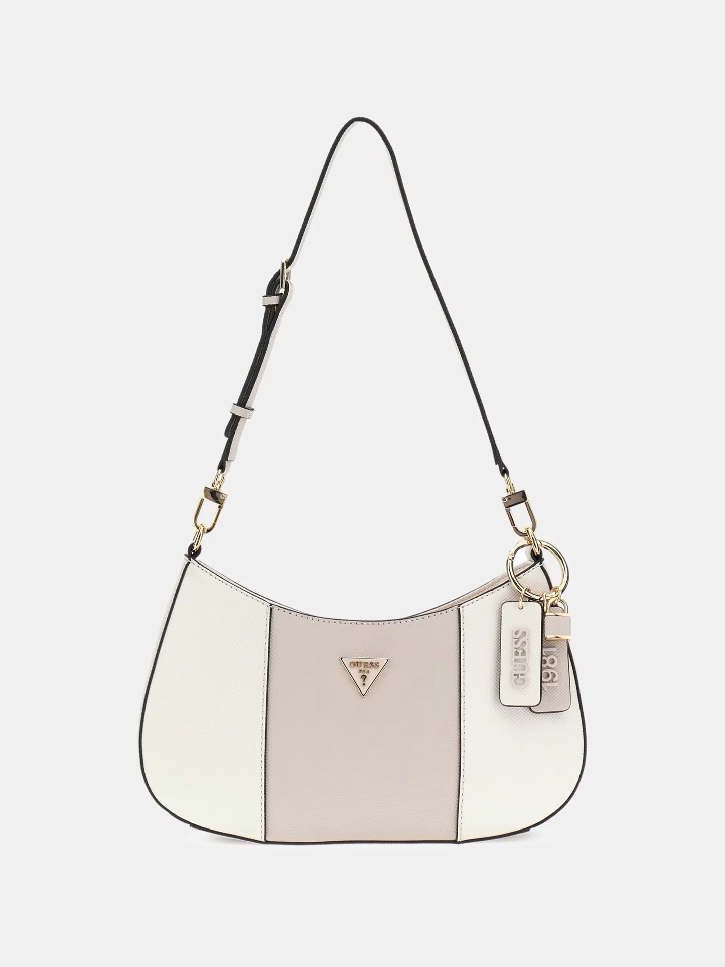 Guess - Noelle Saffiano White Shoulder Bag