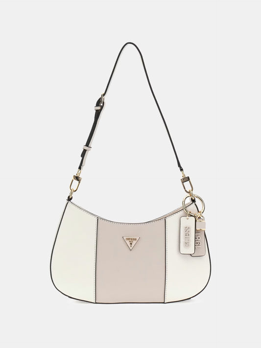 Guess - Noelle Saffiano White Shoulder Bag