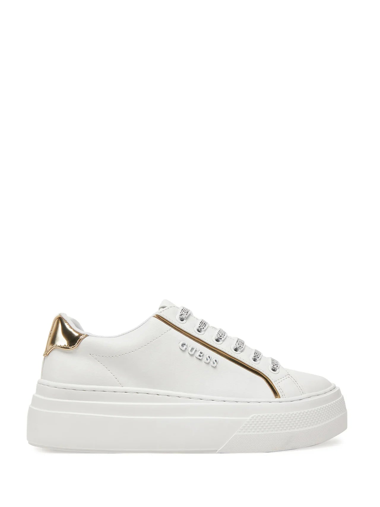 Guess - Ameria White & Gold Sneakers Women