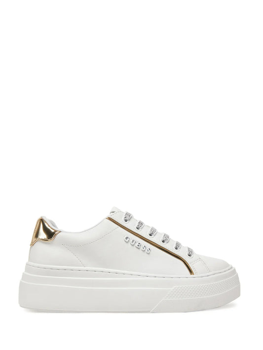 Guess - Ameria White & Gold Sneakers Women