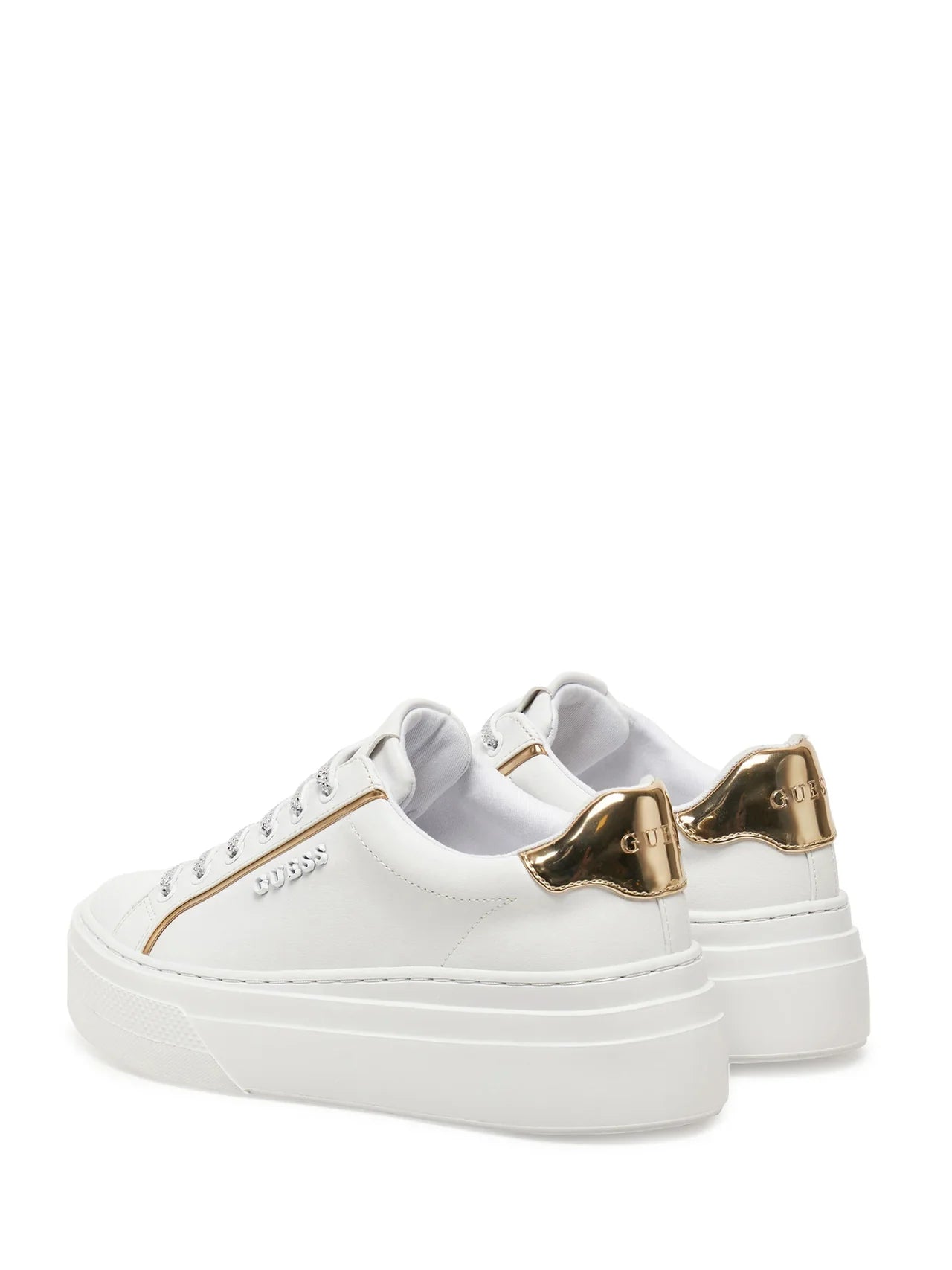 Guess - Ameria White & Gold Sneakers Women