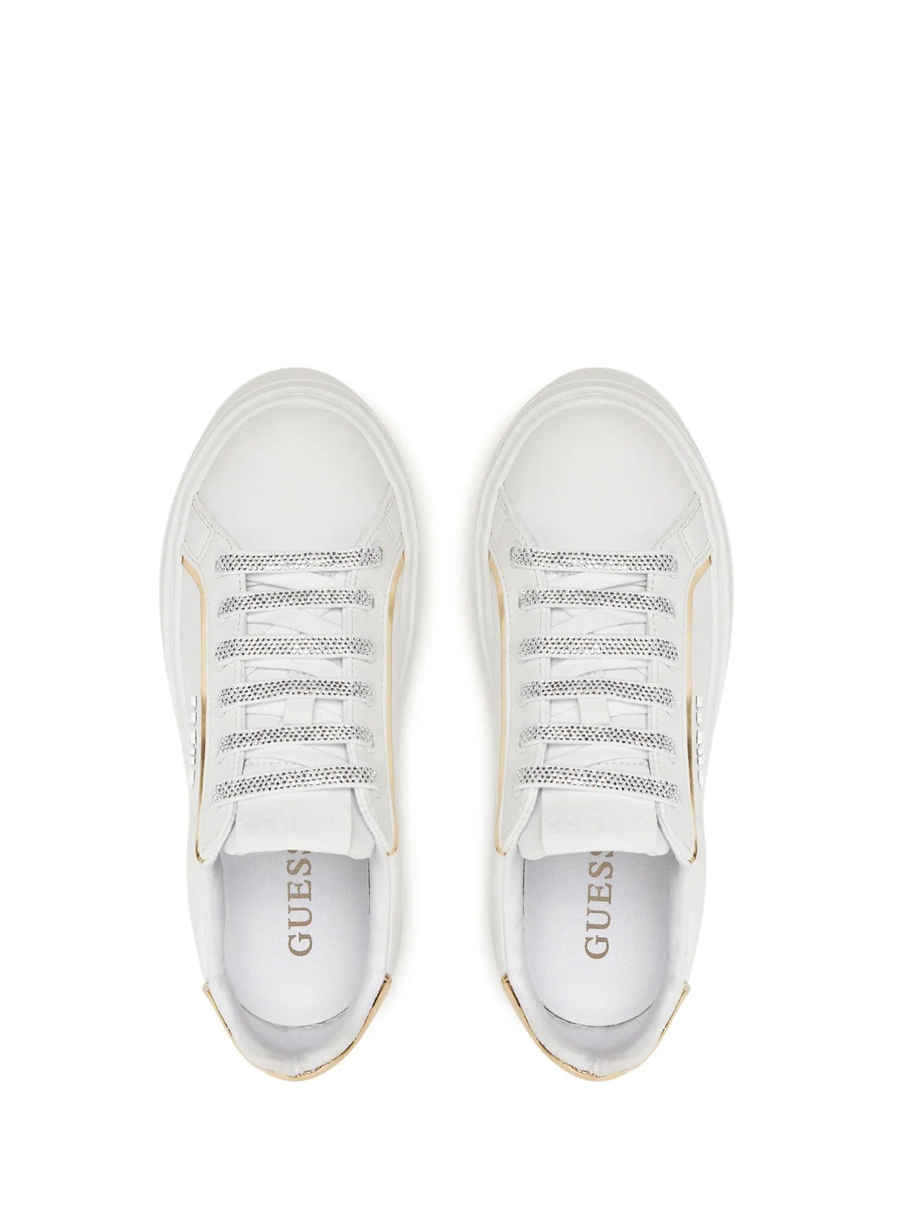 Guess - Ameria White & Gold Sneakers Women