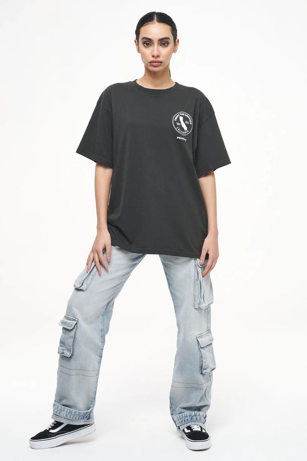 Jay Oversized Tee Vintage Washed Iron Grey