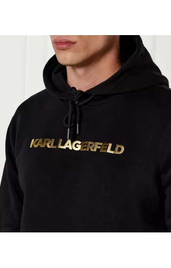 Karl Lagerfeld Signature Hoodie – Black & Gold