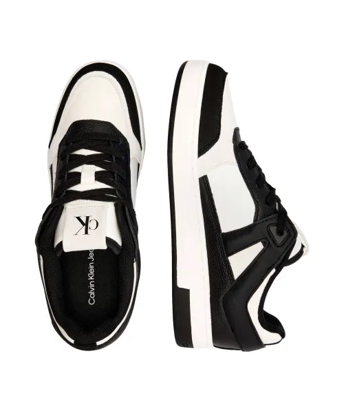 Calvin Klein - Black and White Leather Sneakers Men