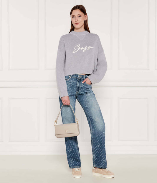 Calvin Klein - Beige Minimal Monogram Shoulder Pouch