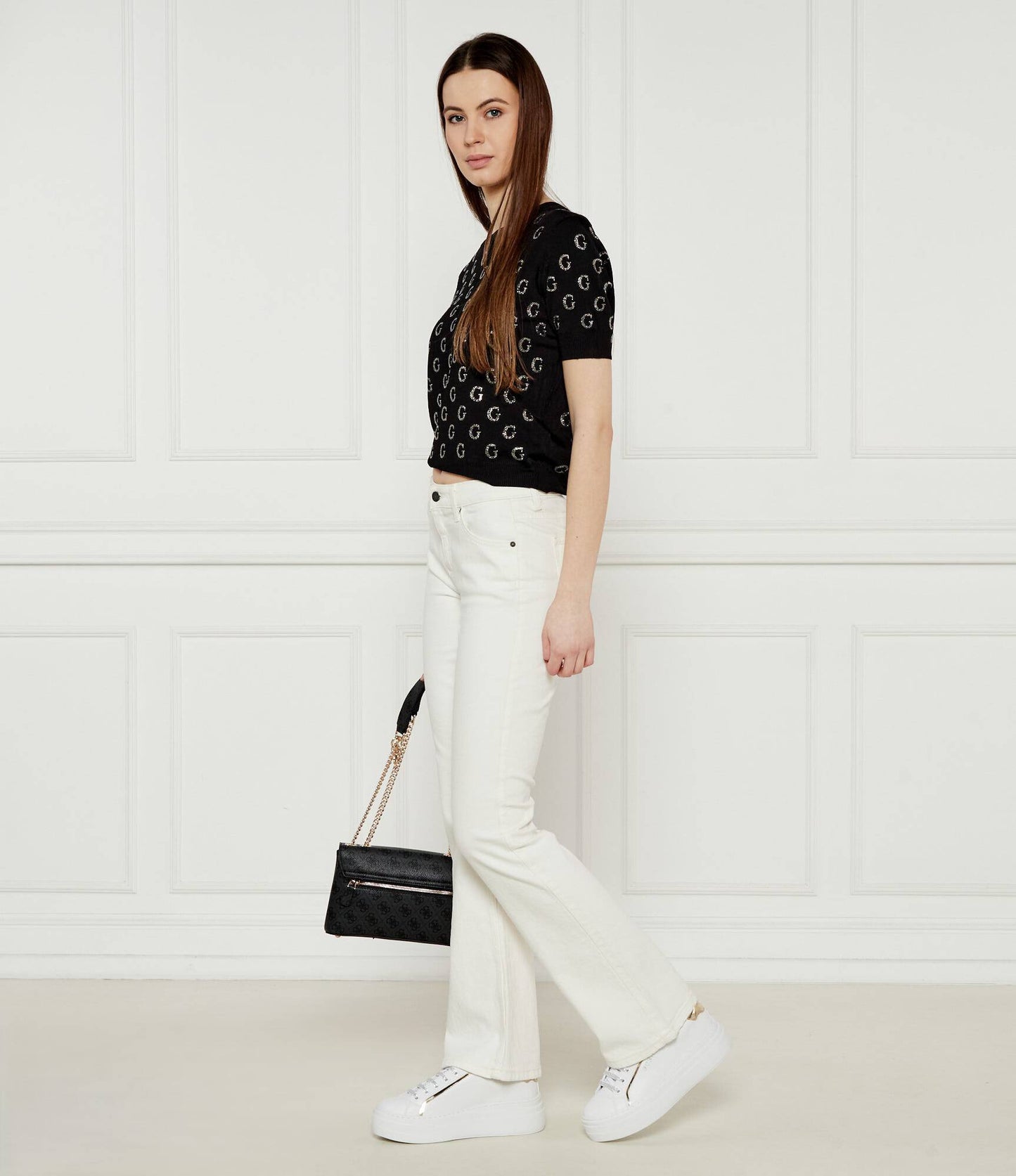 Guess - Ameria White & Gold Sneakers Women