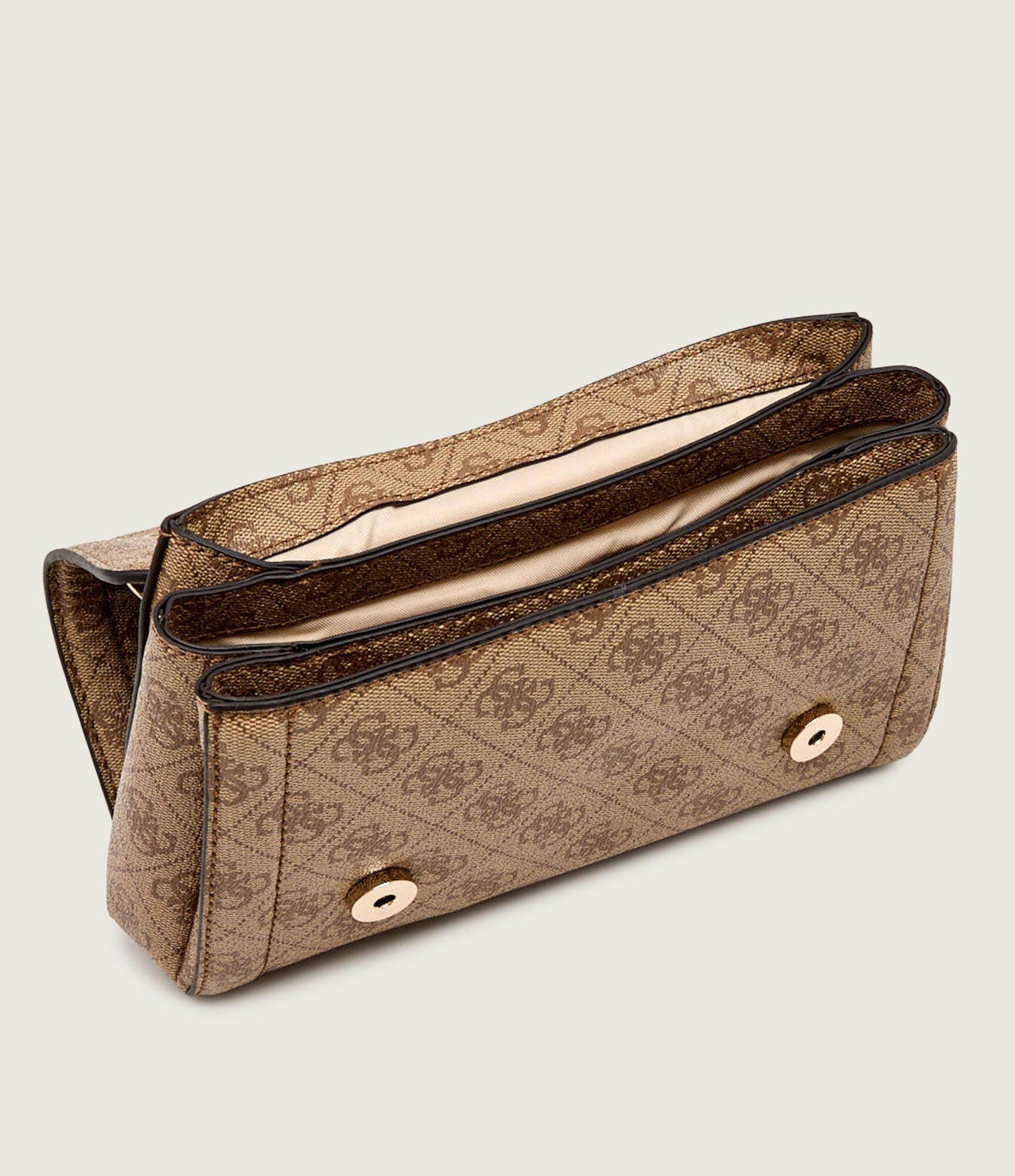 Guess - Noelle Beige Monogram Shoulder Bag