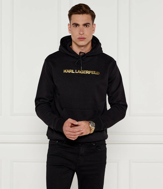 Karl Lagerfeld Signature Hoodie – Black & Gold
