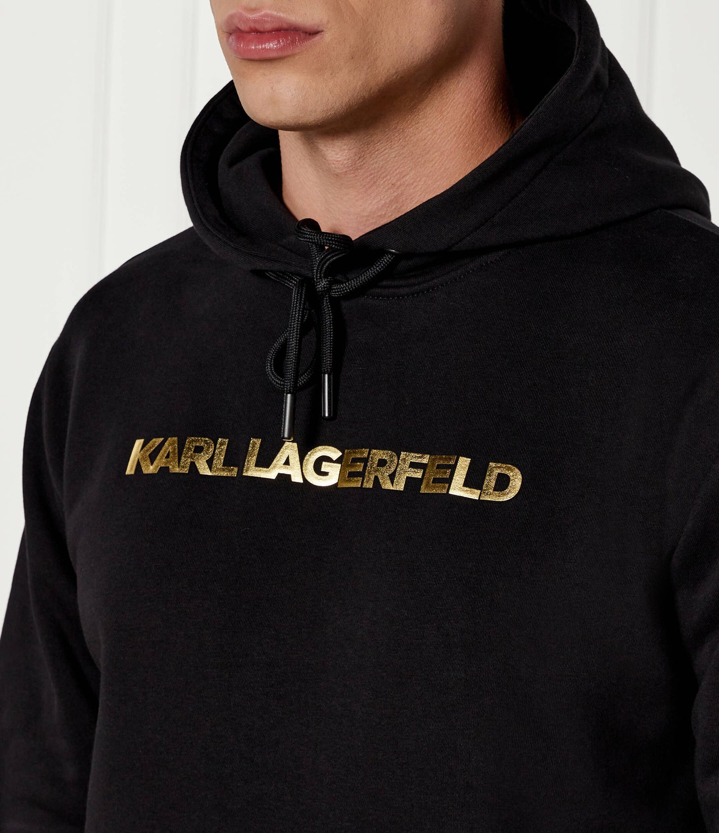 Karl Lagerfeld Signature Hoodie – Black & Gold